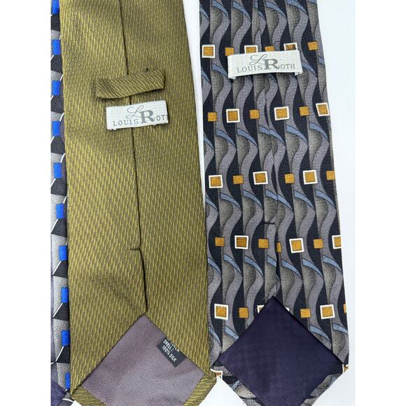 Louis Roth LOT Of Four Men's Neck Ties Shell 100% Silk Various Colors Patterns - Picture 6 of 10